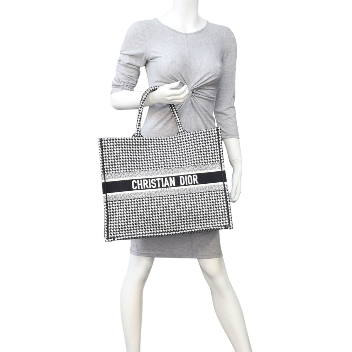 Dior Houndstooth Book Tote