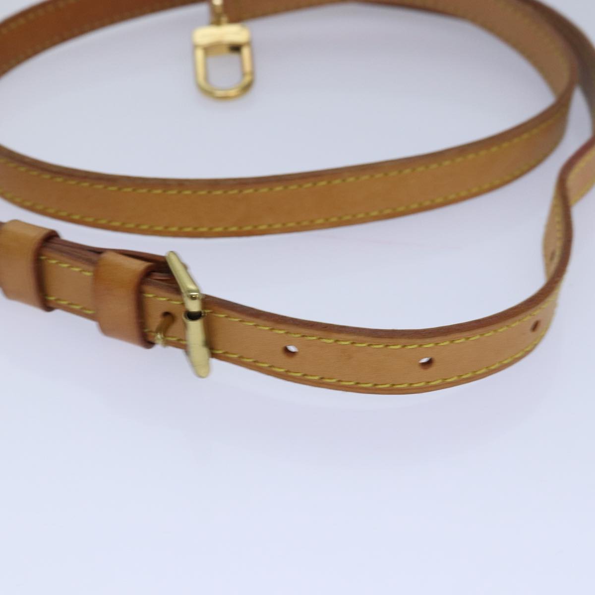 LOUIS VUITTON Adjustable Shoulder Strap Leather 37.8"-45.3" Beige Auth 80730