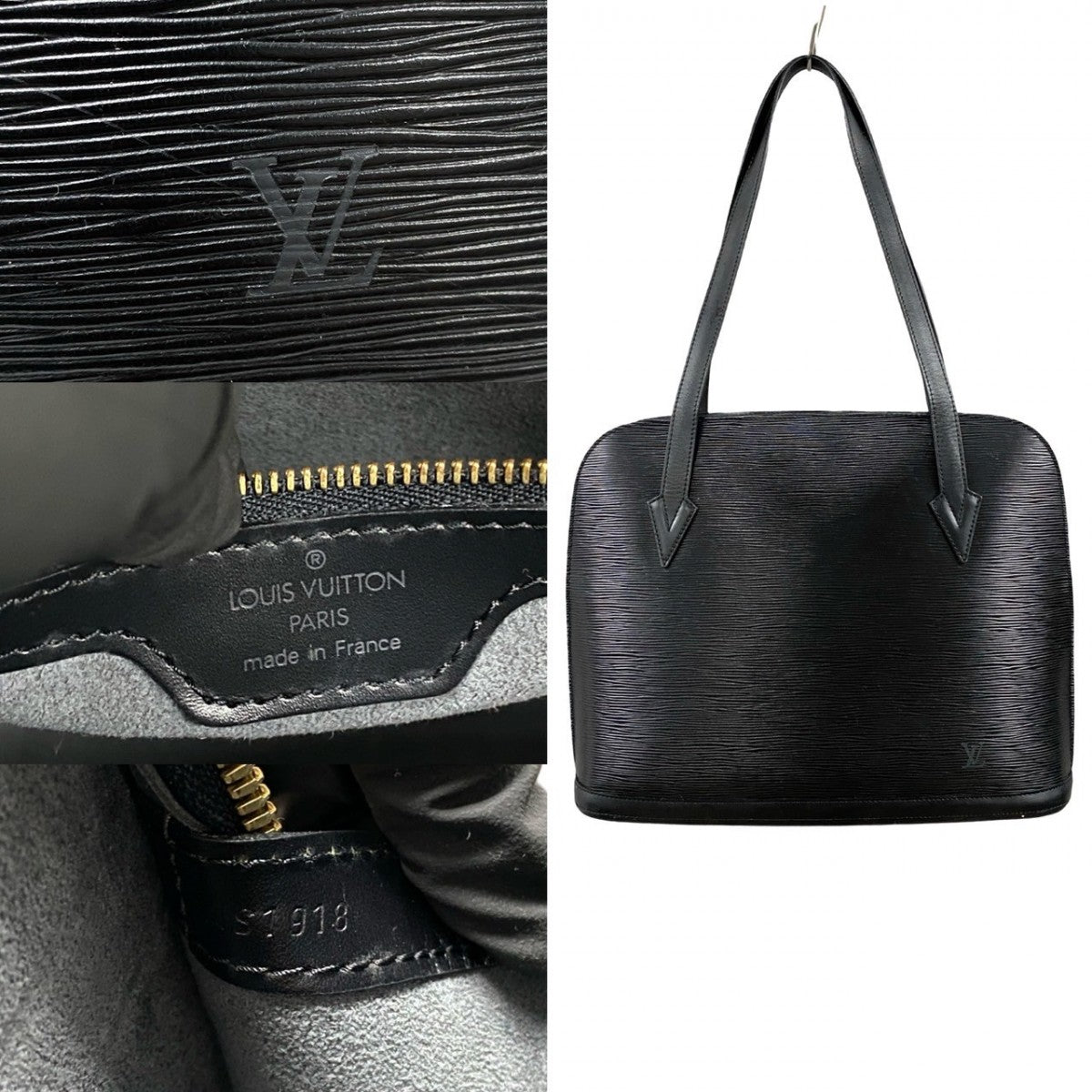 LOUIS VUITTON Tote Bag M52282 Epi Leather black Shoulder Bag Epi Lussac Women