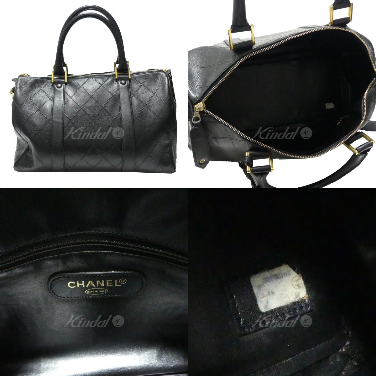 Chanel Bicolor Coco Mark 2way Leather Shoulder Hand Boston Bag