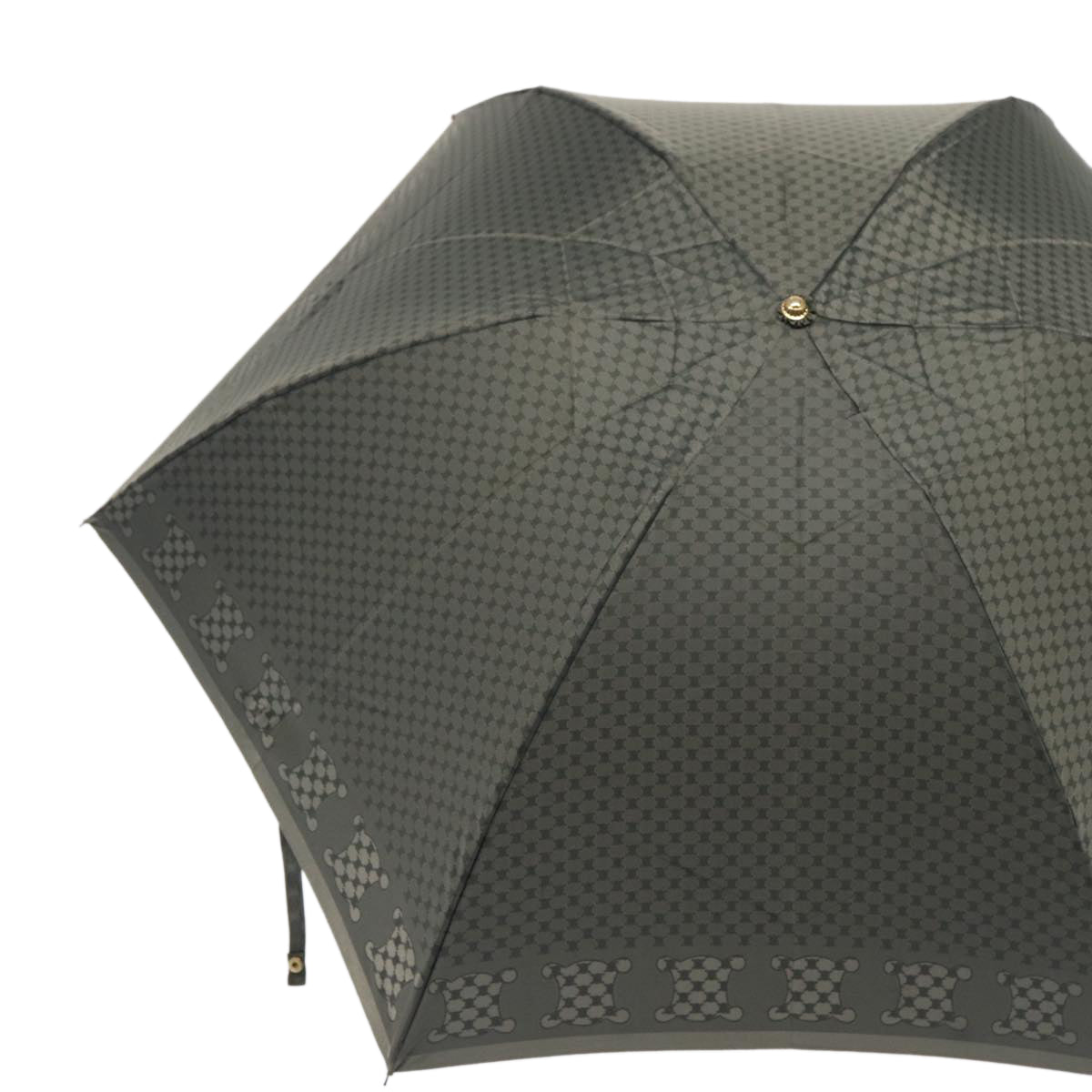 Luxury CELINE Macadam Canvas folding Umbrella Nylon Gray  80934