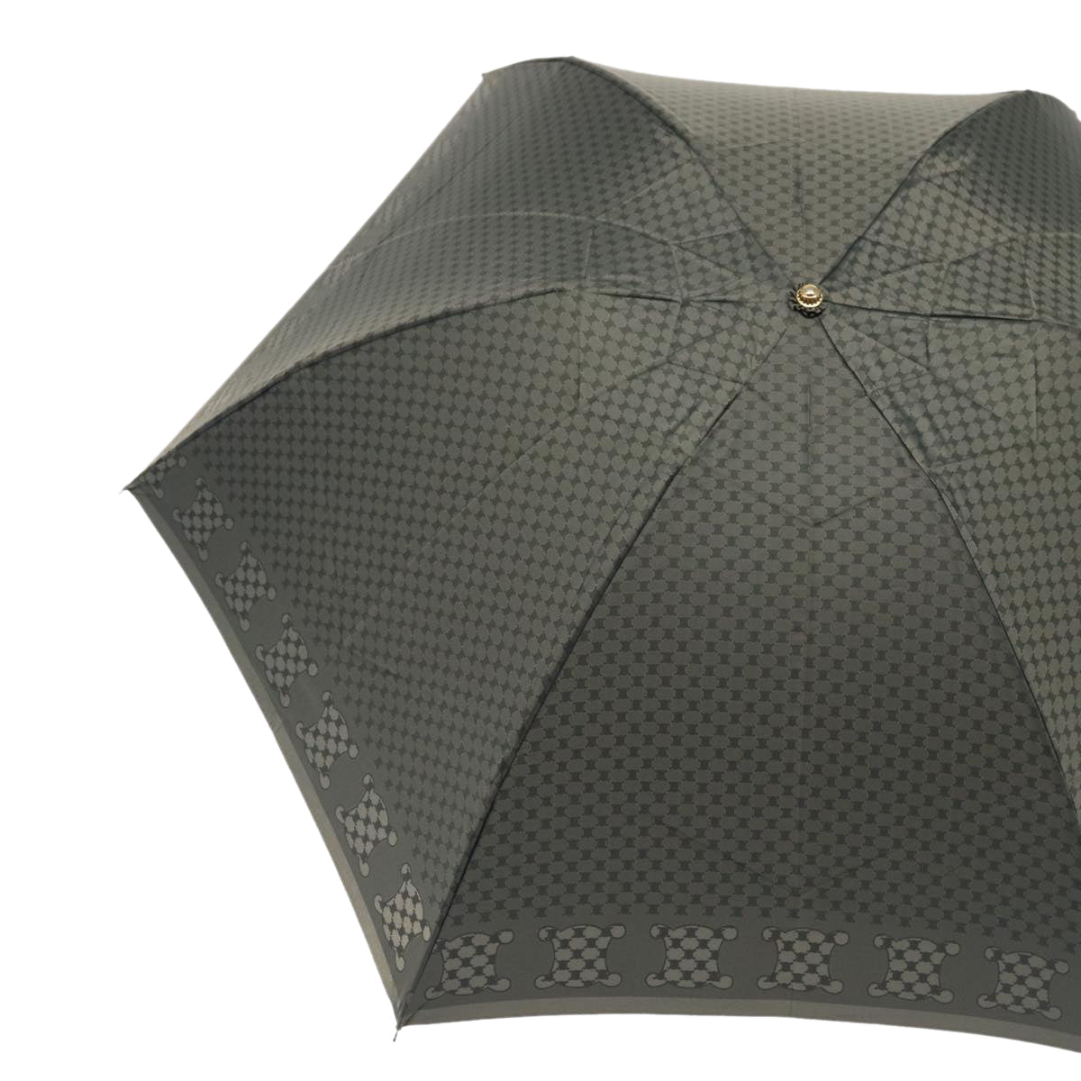 Luxury CELINE Macadam Canvas folding Umbrella Nylon Gray  80934