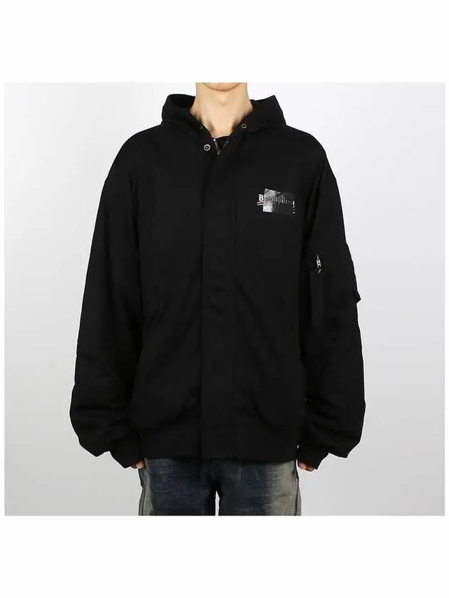Luxury Balenciaga Trending 2026 Gaffer Padded Cotton Bomber Jacket Black
