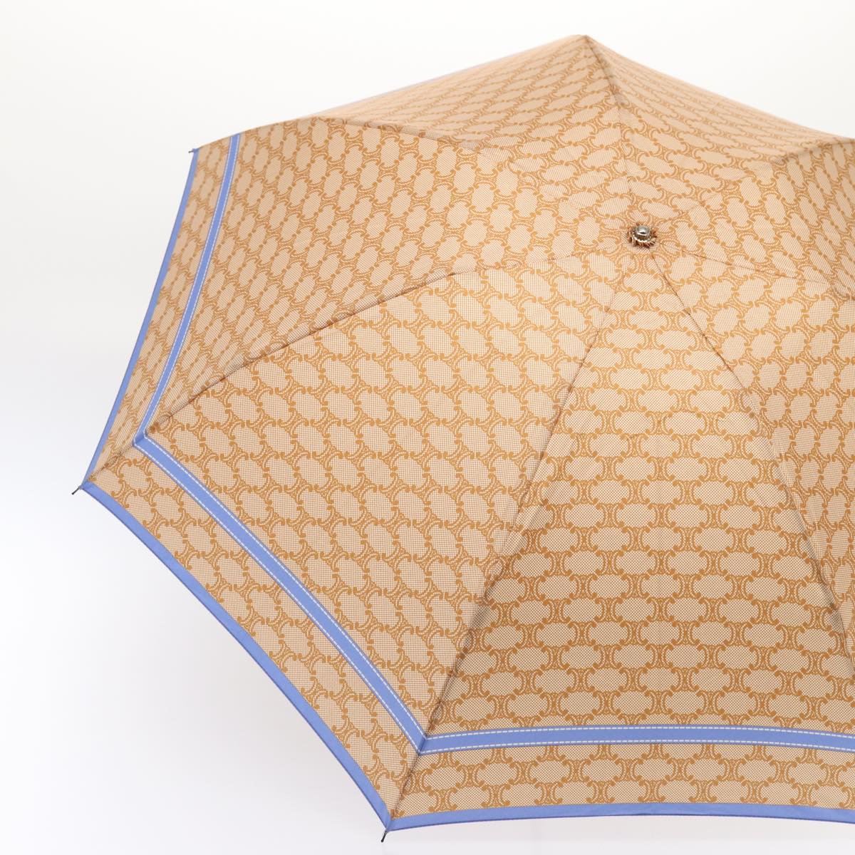 Luxury CELINE Macadam Canvas folding Umbrella Nylon Beige  81000