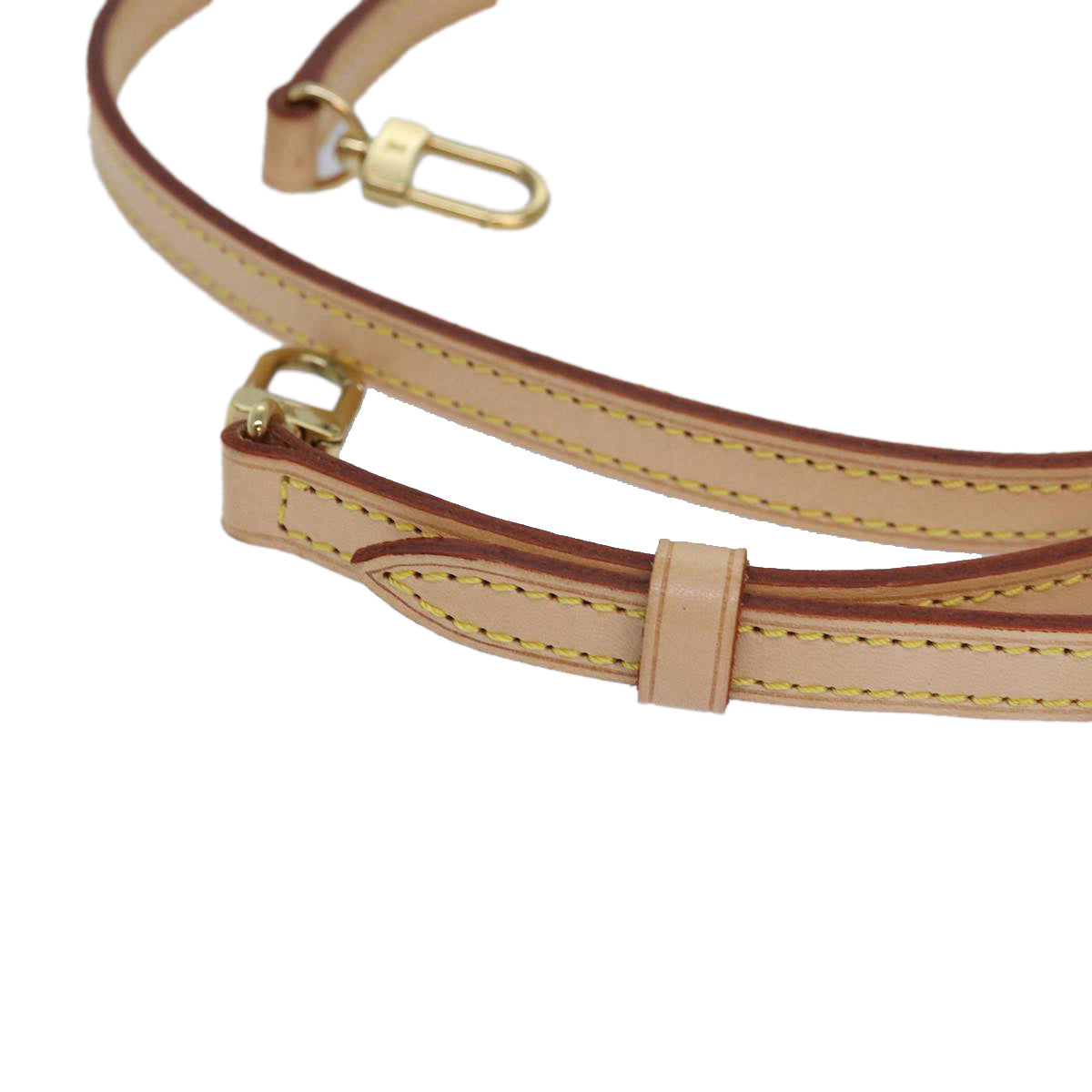 LOUIS VUITTON Adjustable Shoulder Strap Leather 36.6"-43.7" Beige Auth 81036