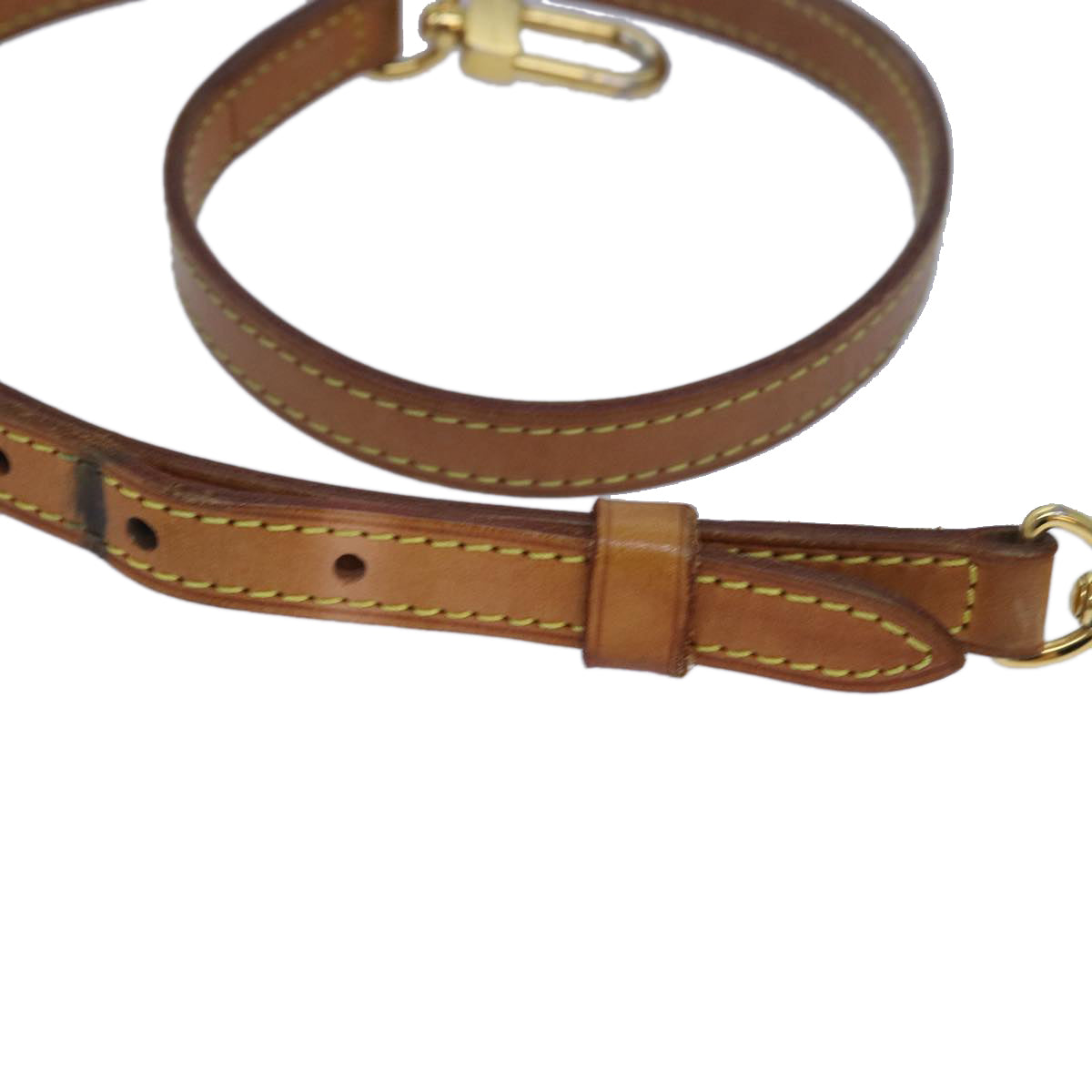LOUIS VUITTON Adjustable Shoulder Strap Leather 26.4"-30.3" Beige Auth 81037