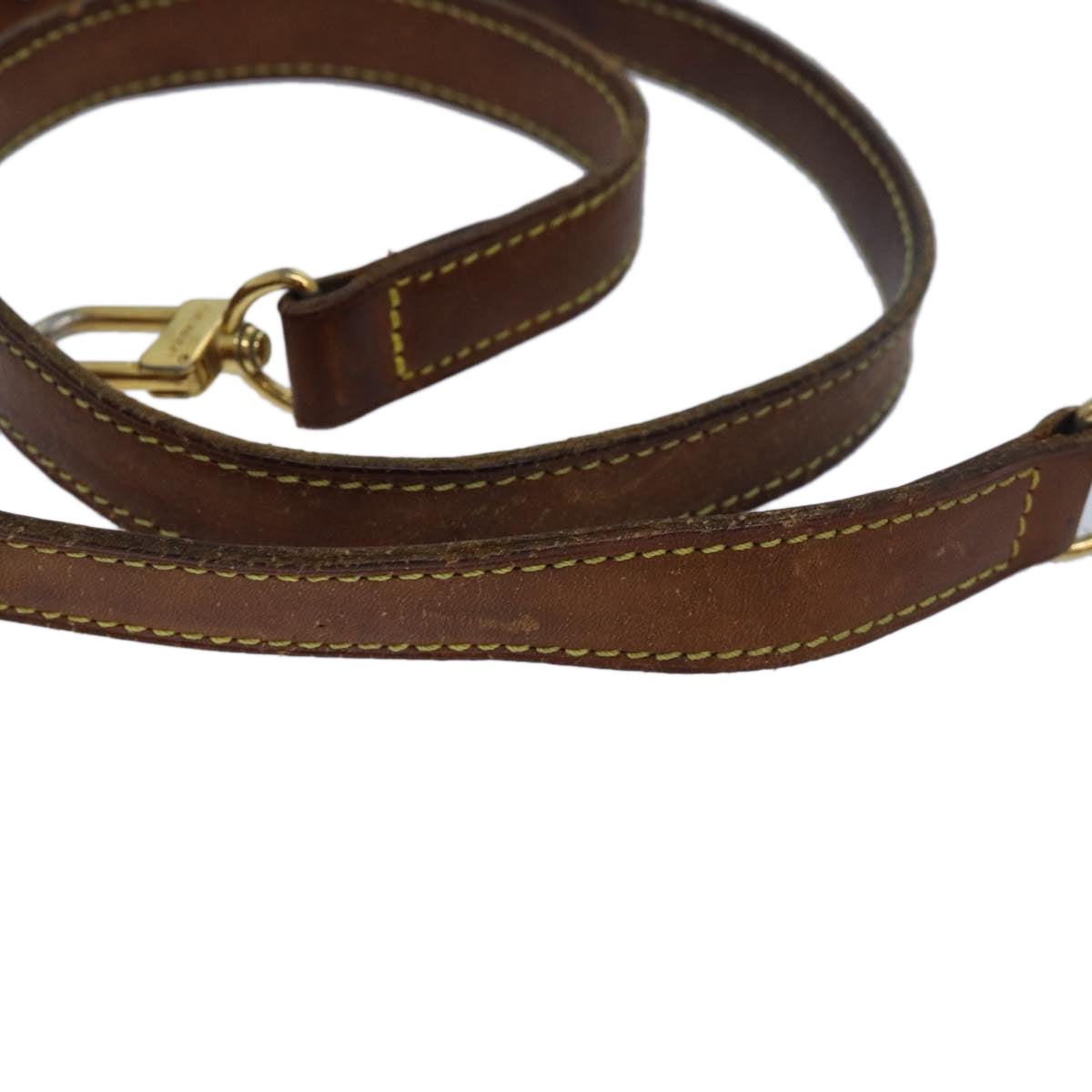 LOUIS VUITTON Adjustable Shoulder Strap Leather 32.7"-40.2" Beige Auth 81039
