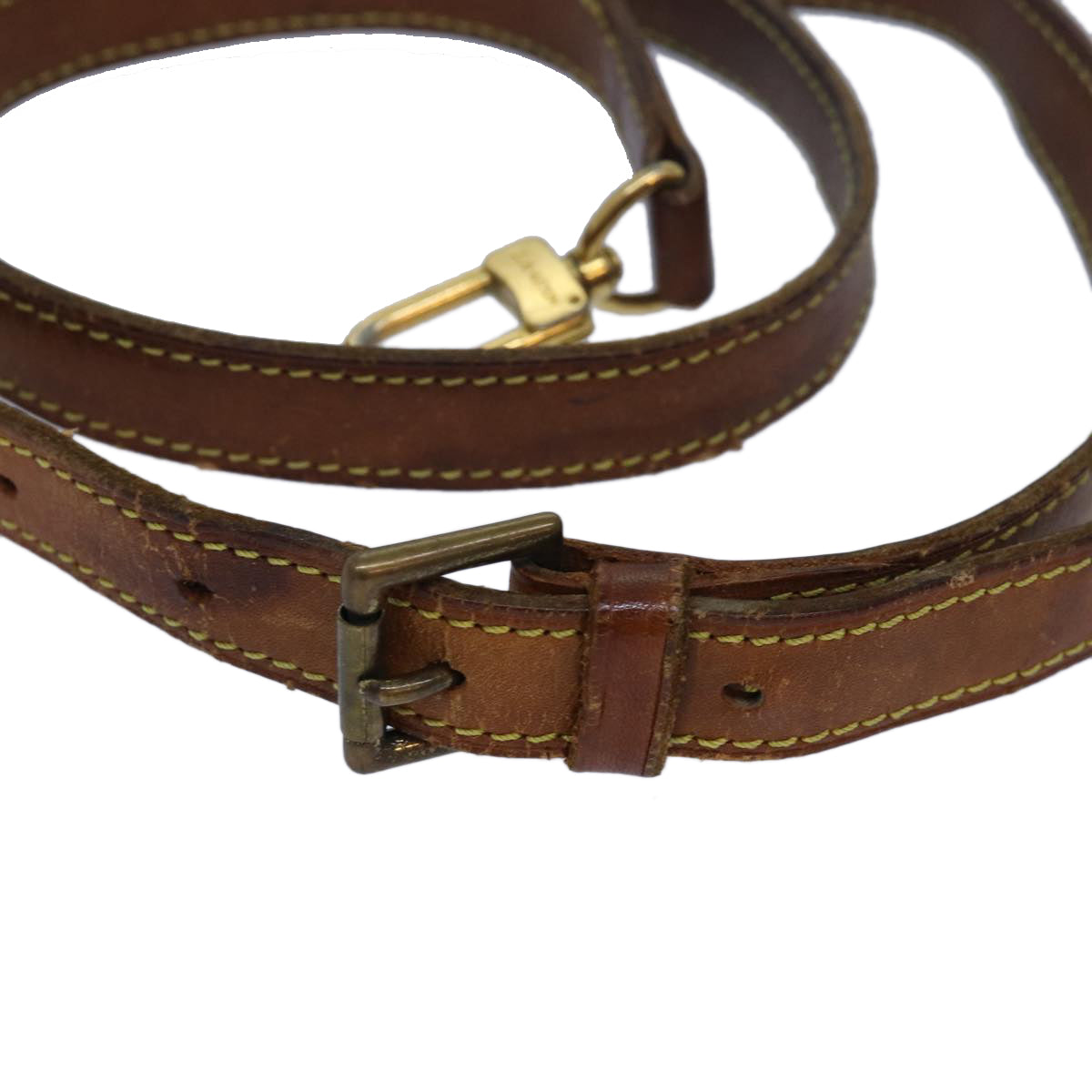 LOUIS VUITTON Adjustable Shoulder Strap Leather 32.7"-40.2" Beige Auth 81039