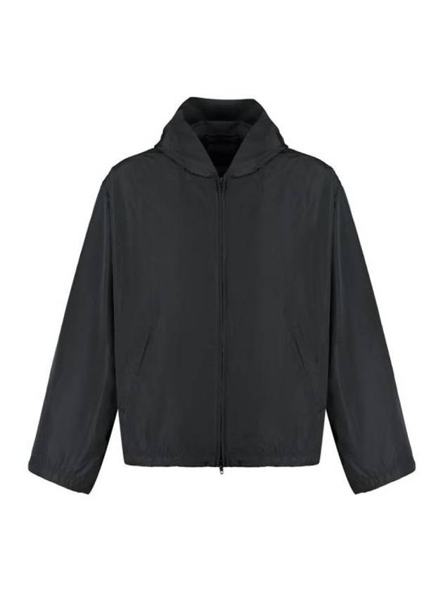 Luxury Balenciaga Trending 2026 Logo Print Hooded Windbreaker Black
