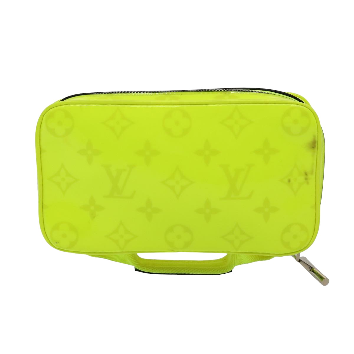 LOUIS VUITTON Travel Pouch Monogram Enamel Yellow LV Auth 81068