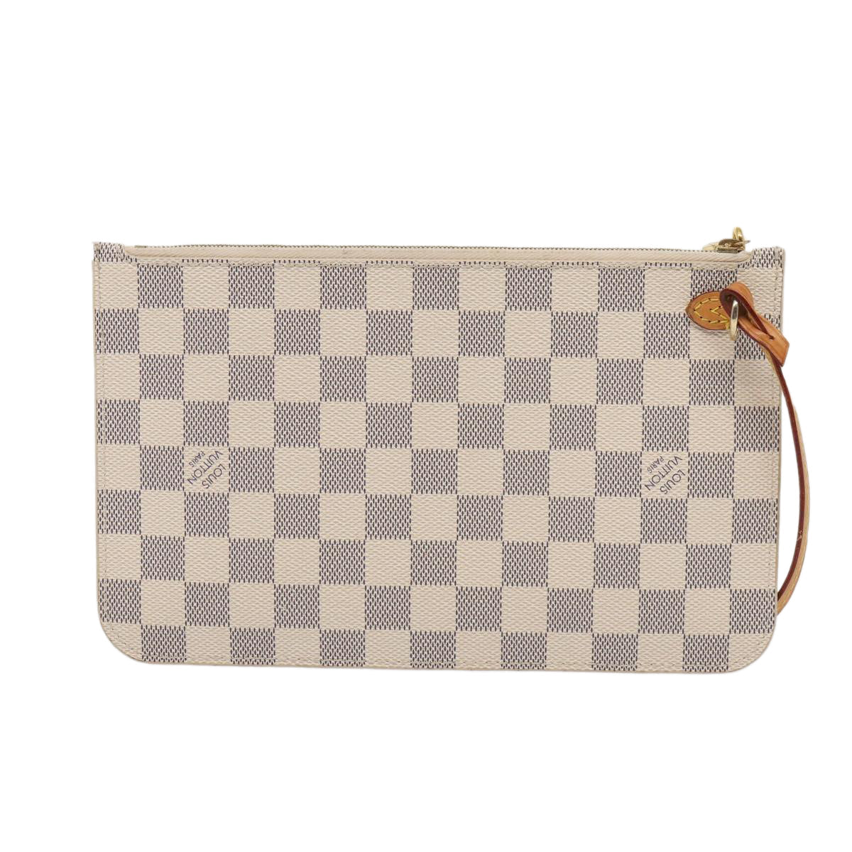 LOUIS VUITTON Damier Azur Neverfull MM Pouch Pouch LV Auth 81073