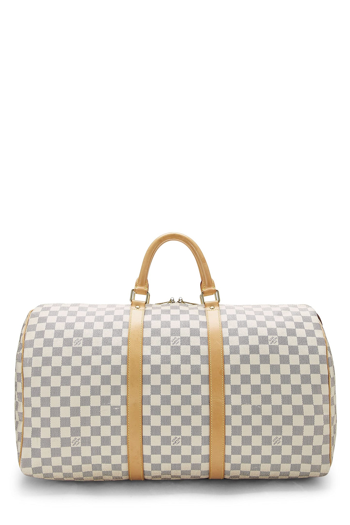 Louis Vuitton, Damier Azur Keepall 50, White