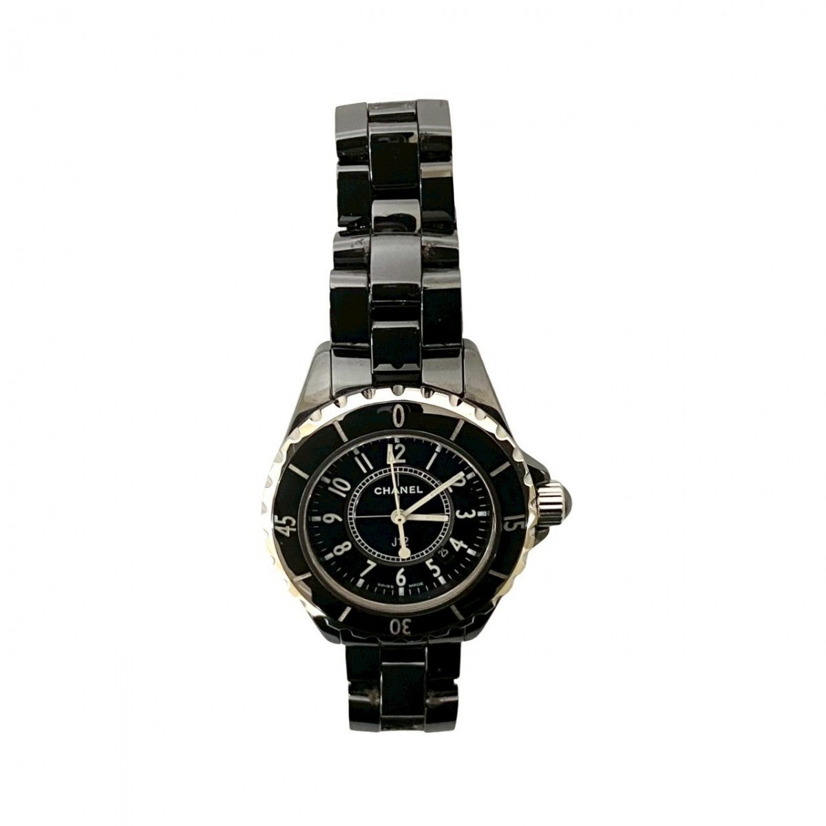 CHANEL Watches Stainless steel, ceramic black quartz J12 mens