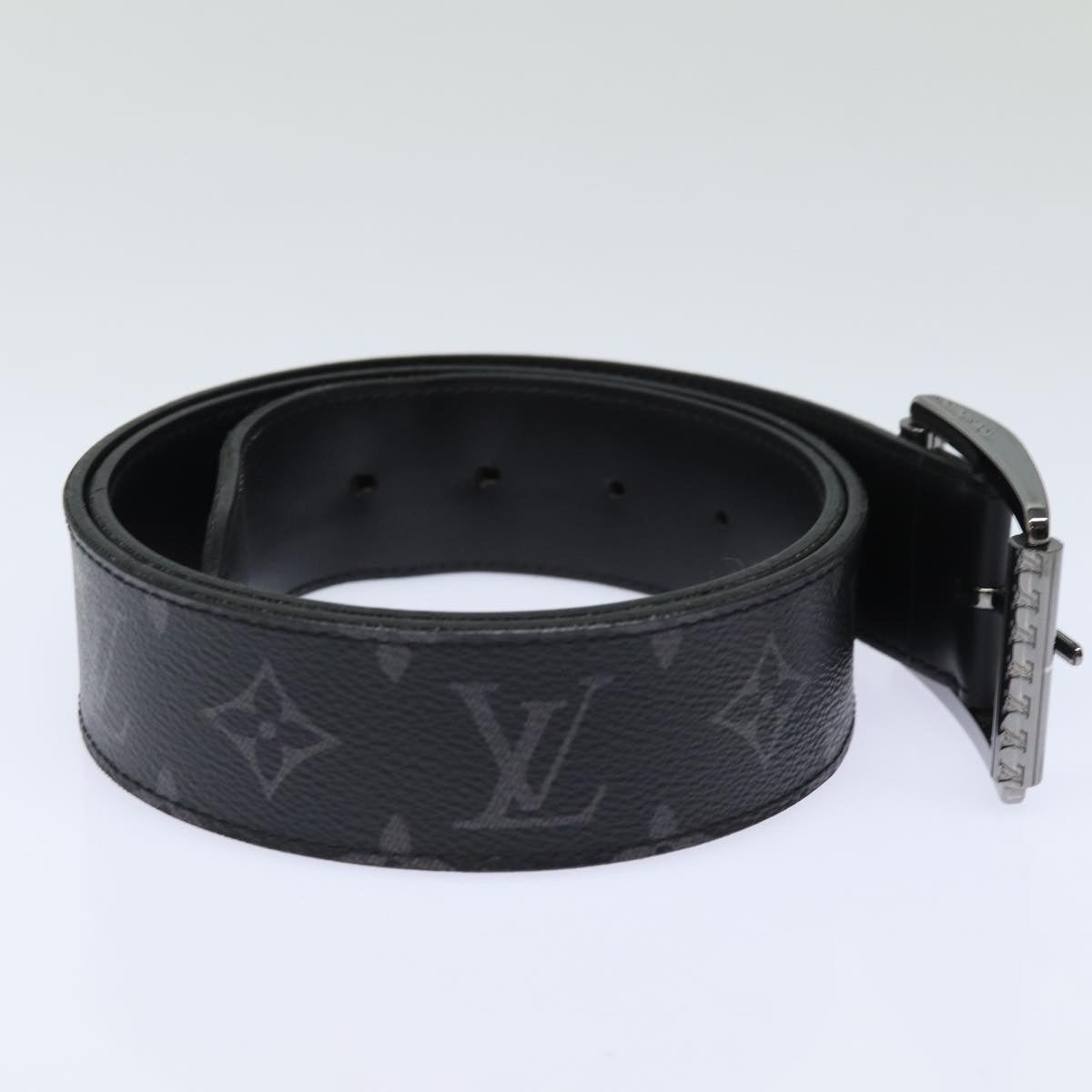 LOUIS VUITTON Monogram Eclipse Ceinture Reverso Belt 40.9" M9044 LV Auth 81229