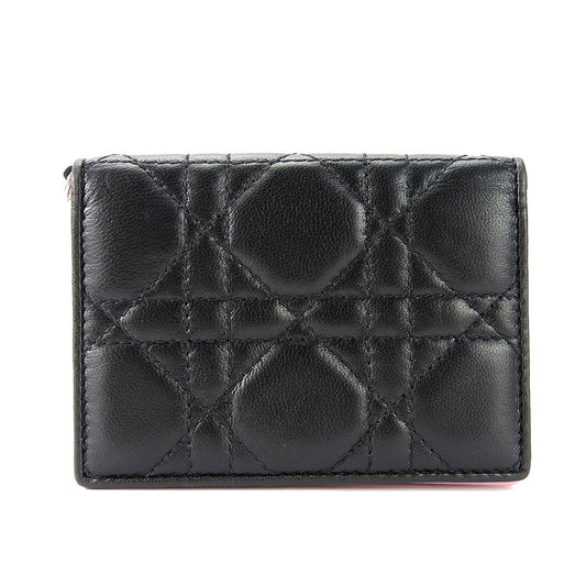 Christian Dior Card Case leather black Canage Women