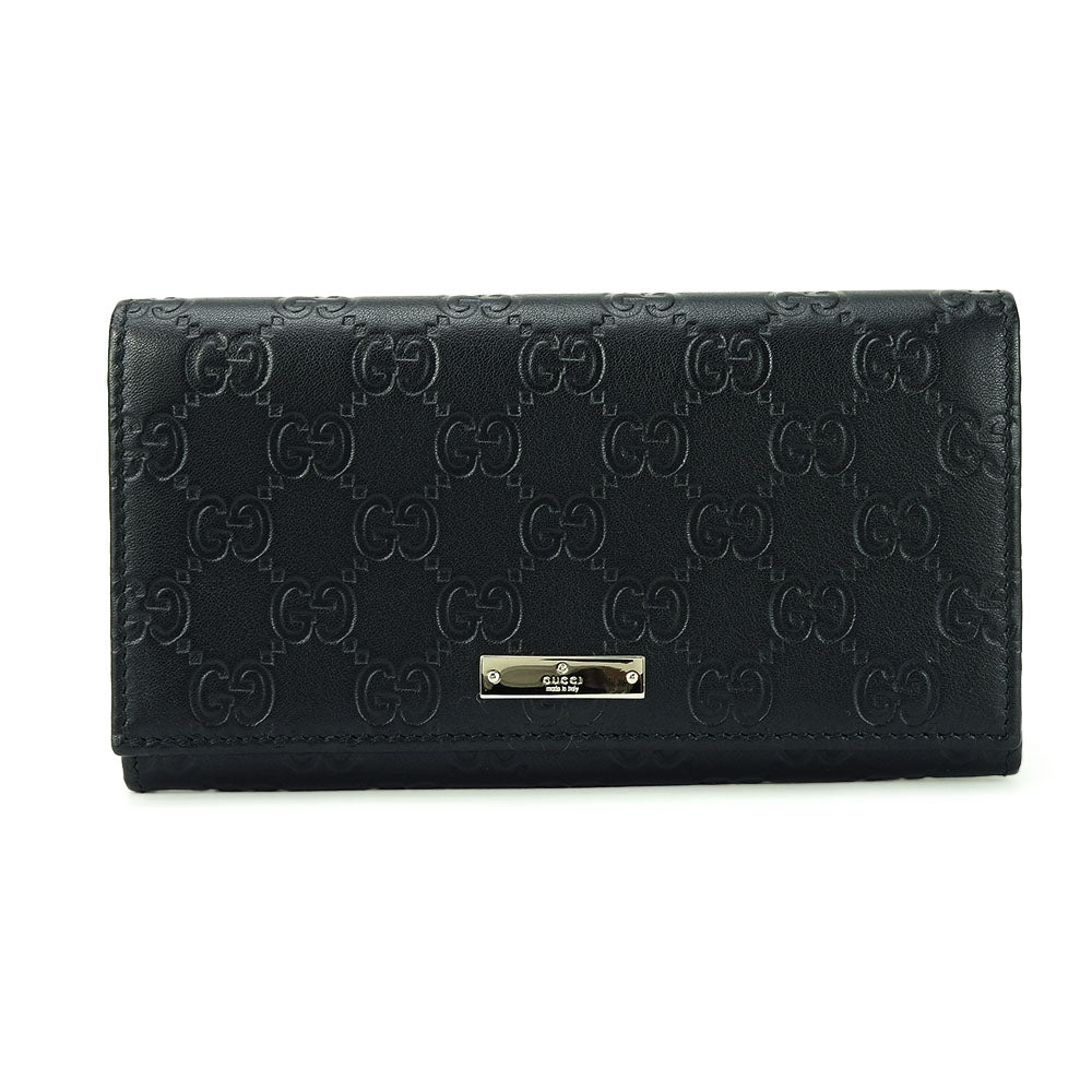 GUCCI Long Wallet Purse 244946 Sima leather black Guccisima