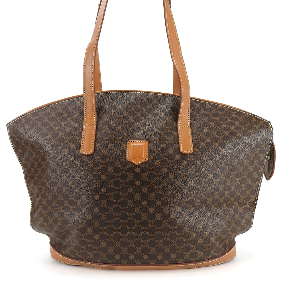 CELINE Tote Bag leather Brown Macadam