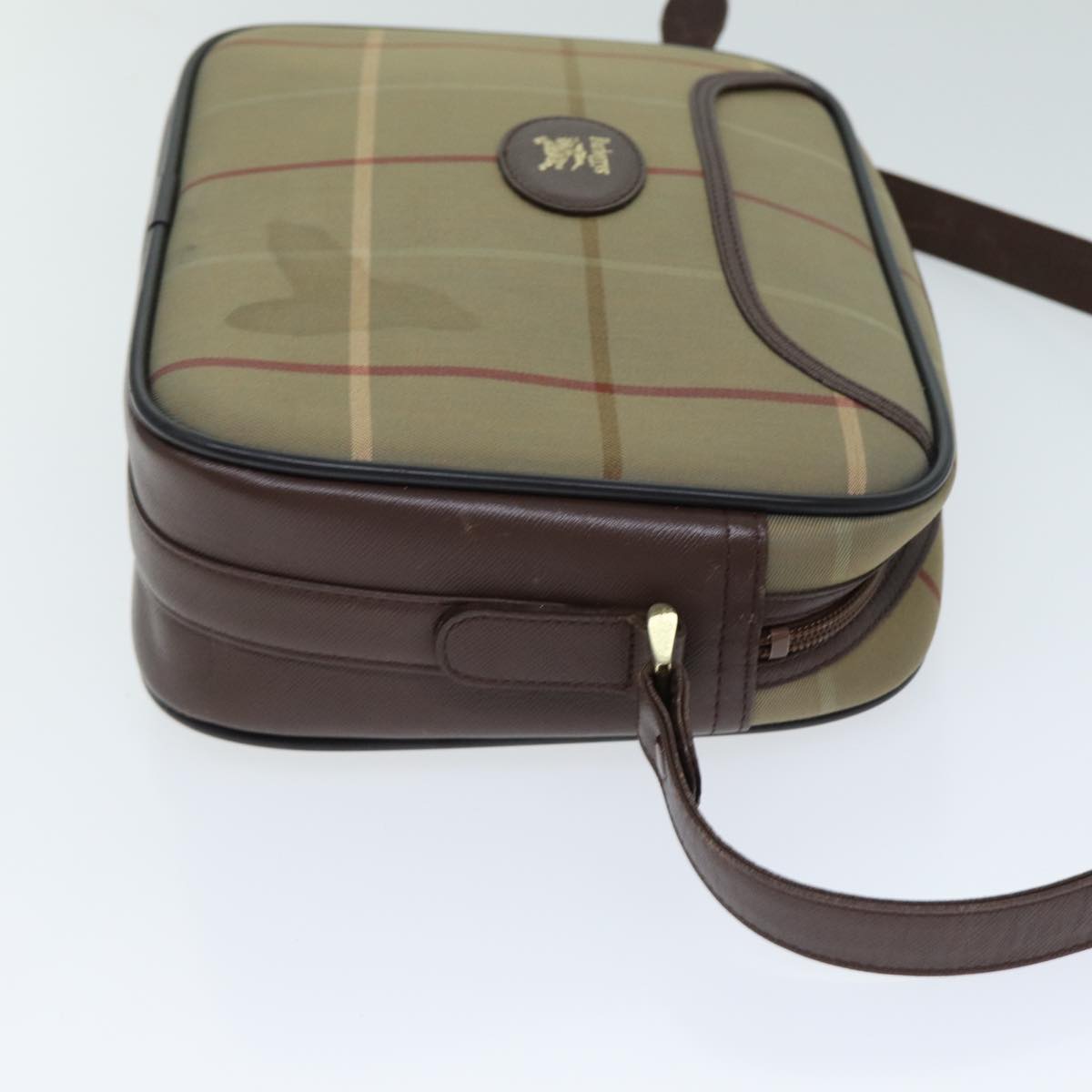 Luxury BurberrySs Nova Check Shoulder Bag Canvas Beige Auth 81656