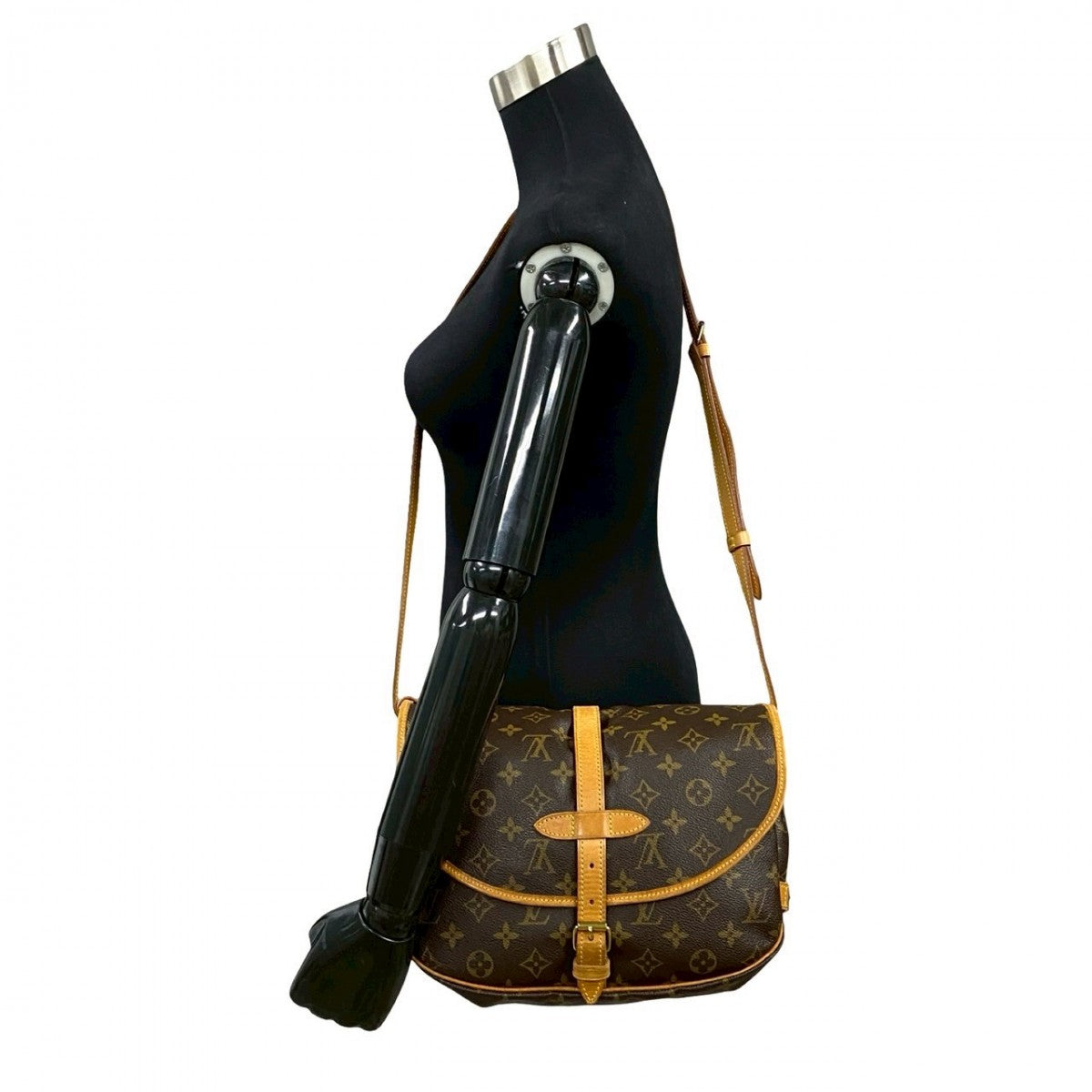 LOUIS VUITTON Shoulder Bag M42256 Leather, PVC Brown Monogram Saumur30 mens(Unisex)