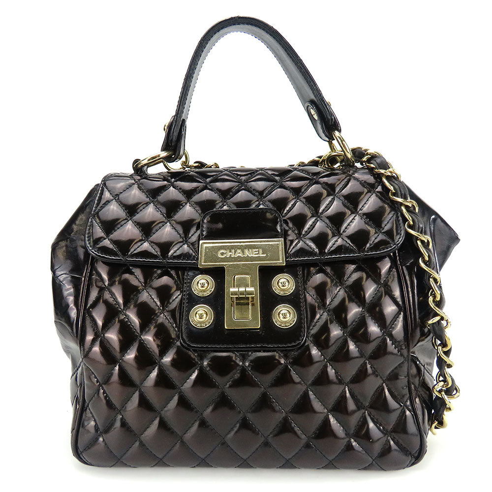CHANEL Handbag enamel black