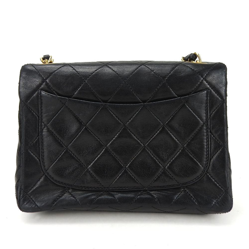 CHANEL Shoulder Bag lambskin black Mini matrasse