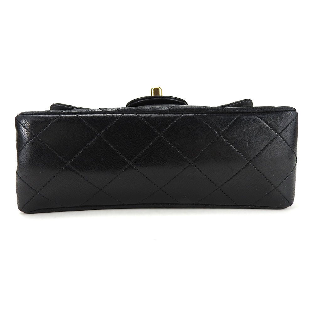CHANEL Shoulder Bag lambskin black Mini matrasse
