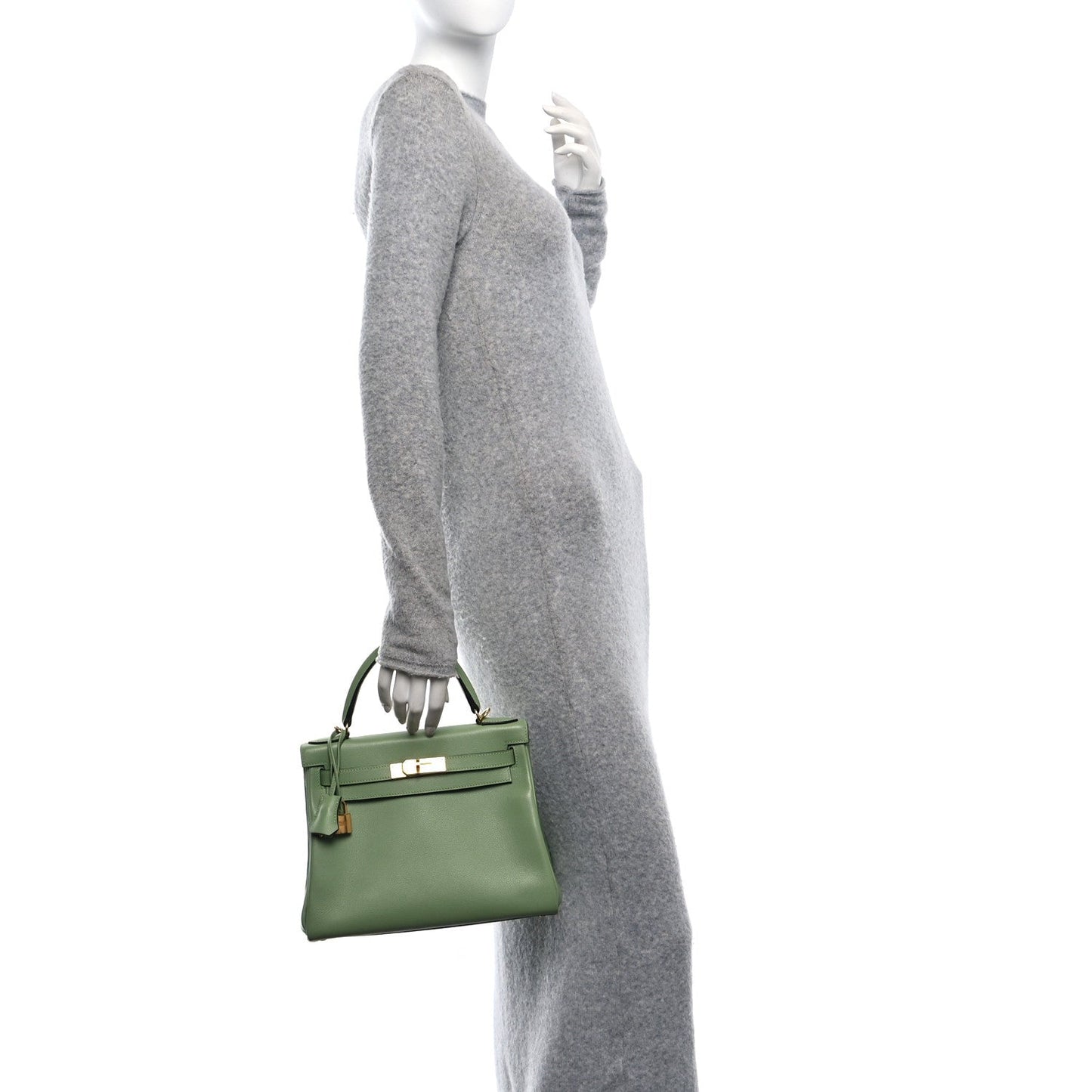 Hermes Evercolor Kelly Retourne 28 Vert Criquet