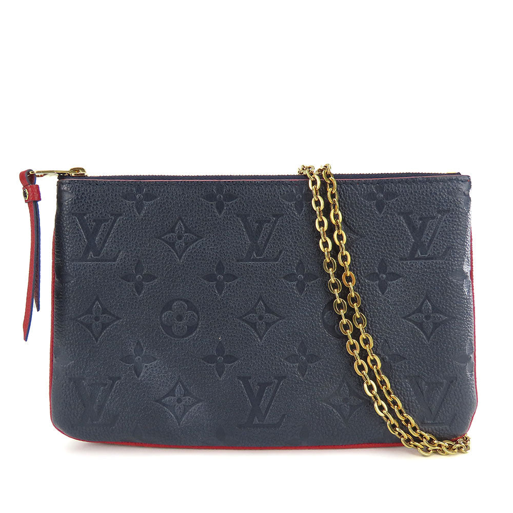 LOUIS VUITTON Shoulder Bag M63916 Monogram Ann Platt Navy Pochette double zip