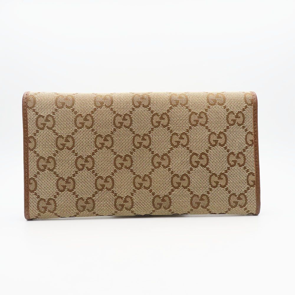 GUCCI Long Wallet Purse 346058 GG canvas Brown