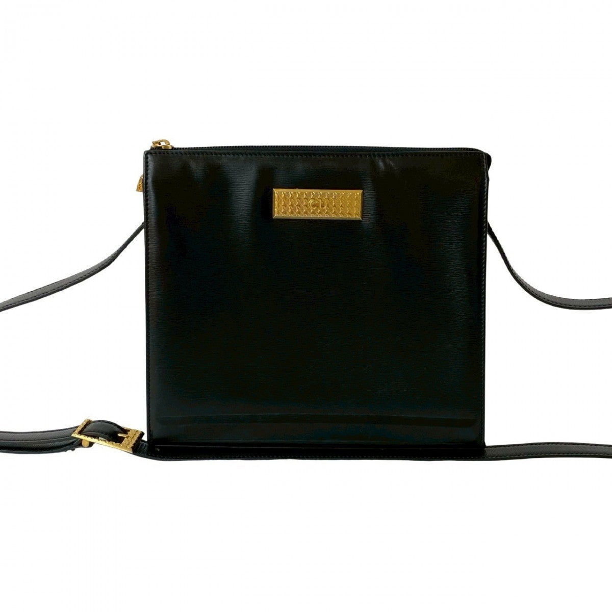 Dior Shoulder Bag leather black CD logo Metal Women