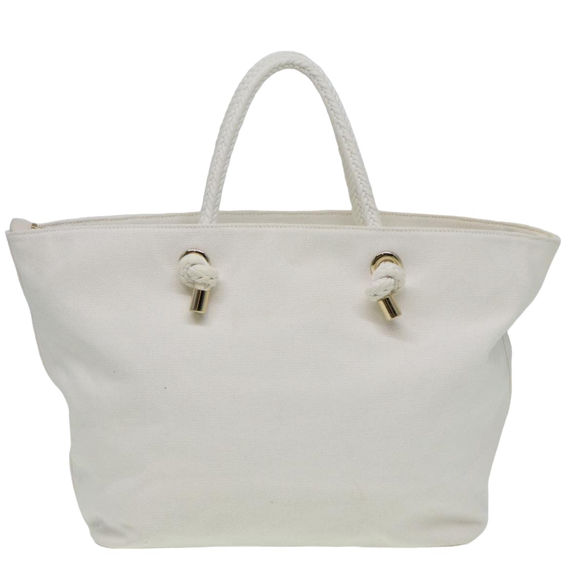 Luxury Burberry Tote Bag Canvas White Auth 81965