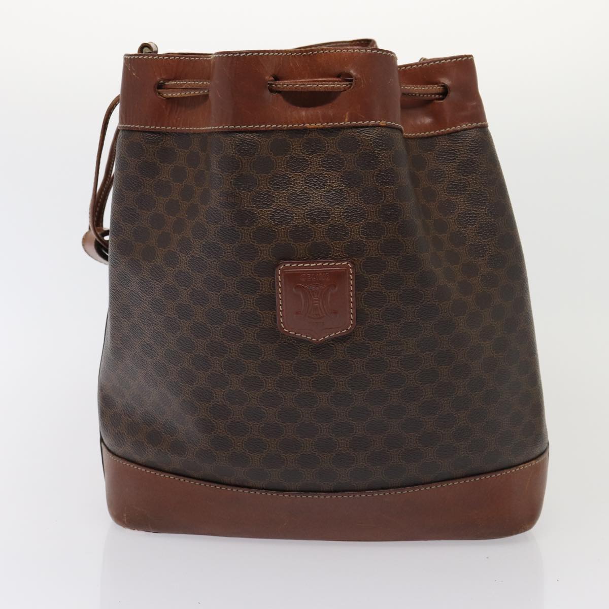 Luxury CELINE Macadam Canvas Clutch Bag Shoulder Bag PVC Leather 2Set Brown 81986