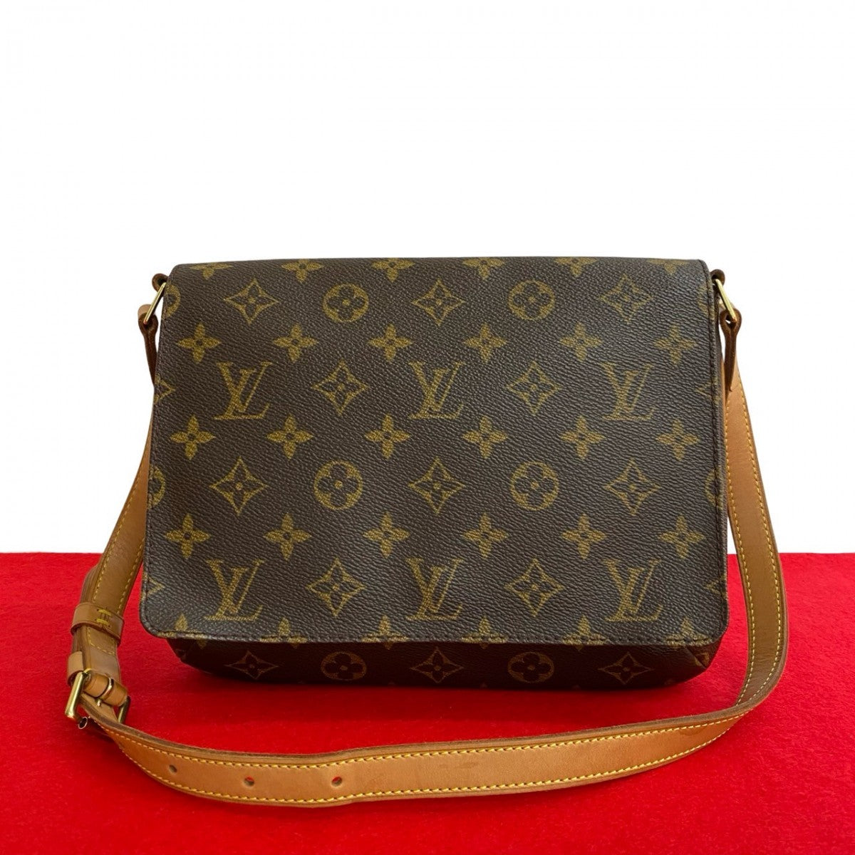 LOUIS VUITTON Shoulder Bag M51257 Epi Leather Brown Monogram Musette tango short Women