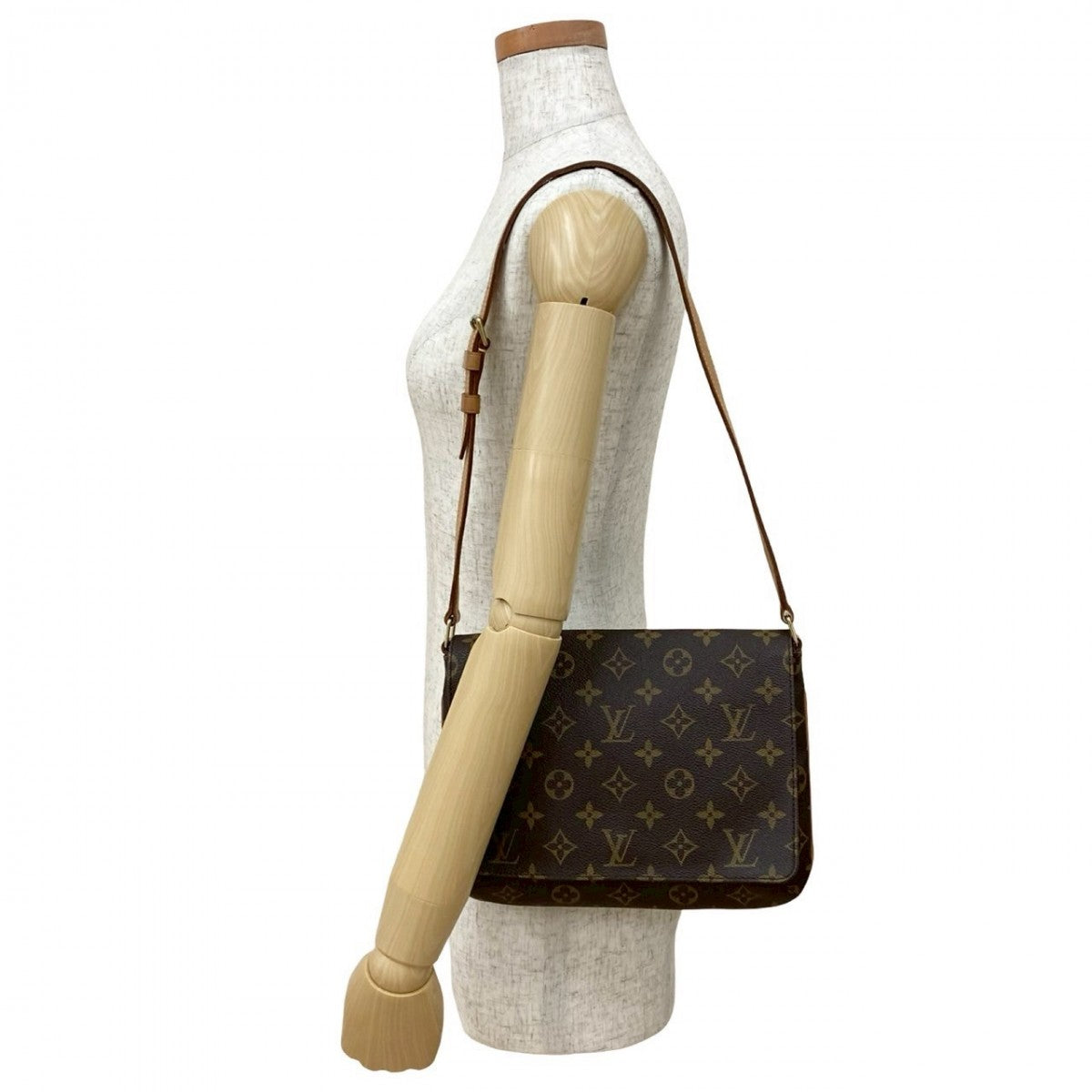 LOUIS VUITTON Shoulder Bag M51257 Epi Leather Brown Monogram Musette tango short Women