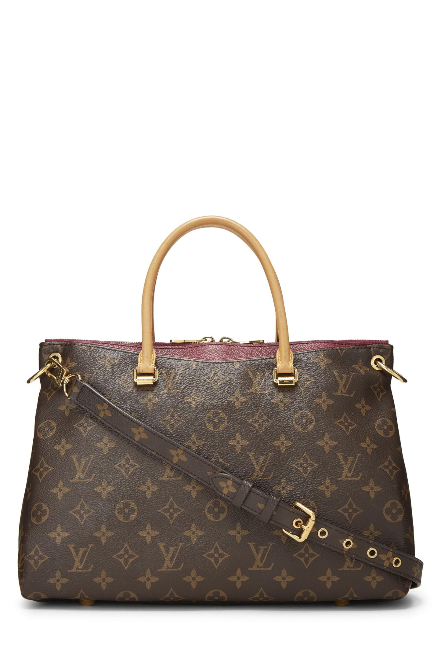 Louis Vuitton, Burgundy Monogram Canvas Pallas, Burgundy
