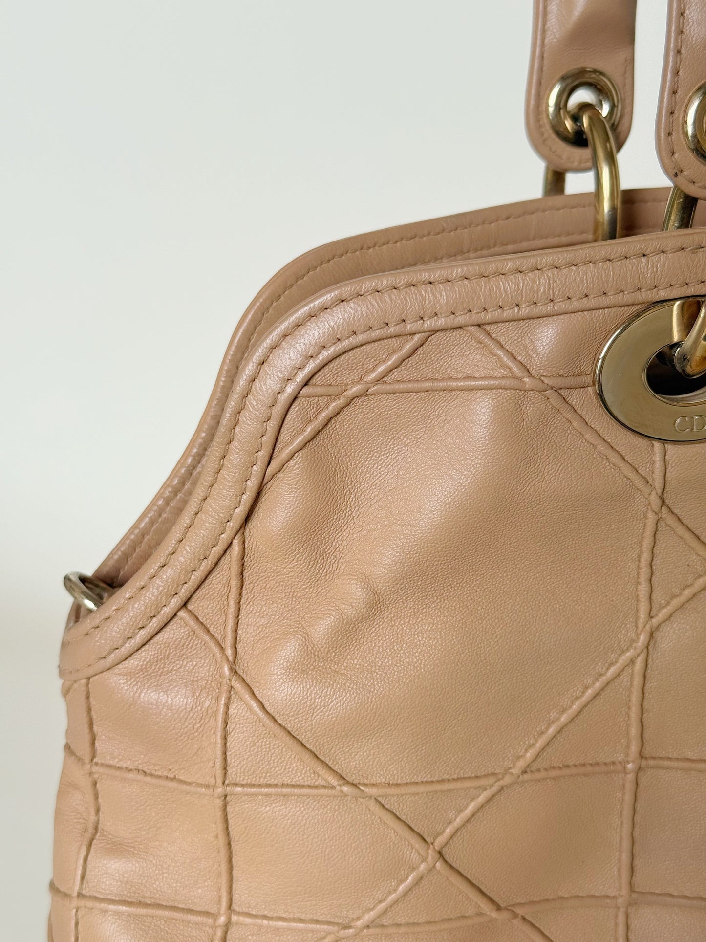 Christian Dior Lambskin Cannage Granville Tote