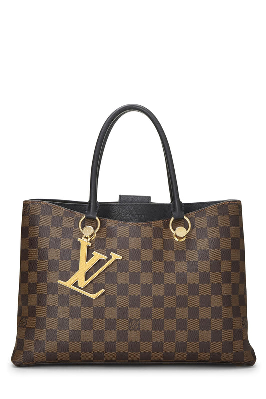 Louis Vuitton, Black Damier Ebene Riverside Tote, Black