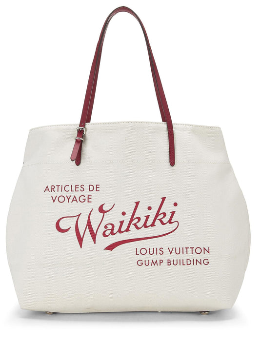 Louis Vuitton, White Canvas Capri Articles De Voyage Cabas Tote GM, White