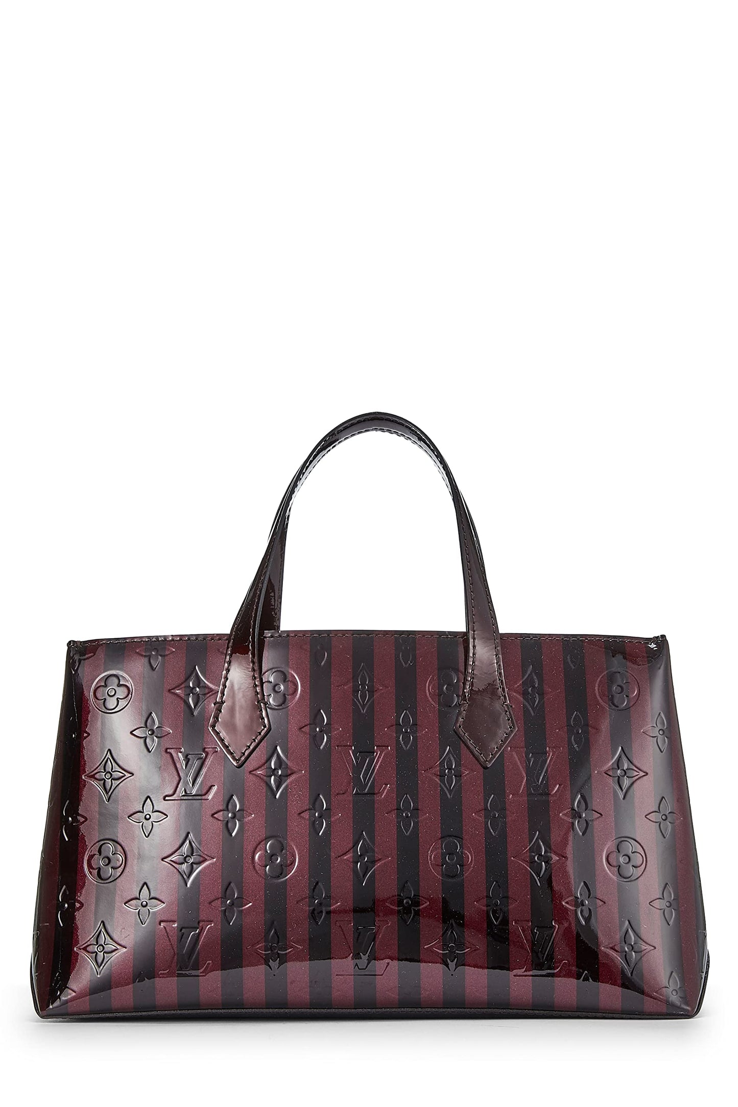 Louis Vuitton, Griotte & Amarante Monogram Vernis Rayures Wilshire PM, Purple