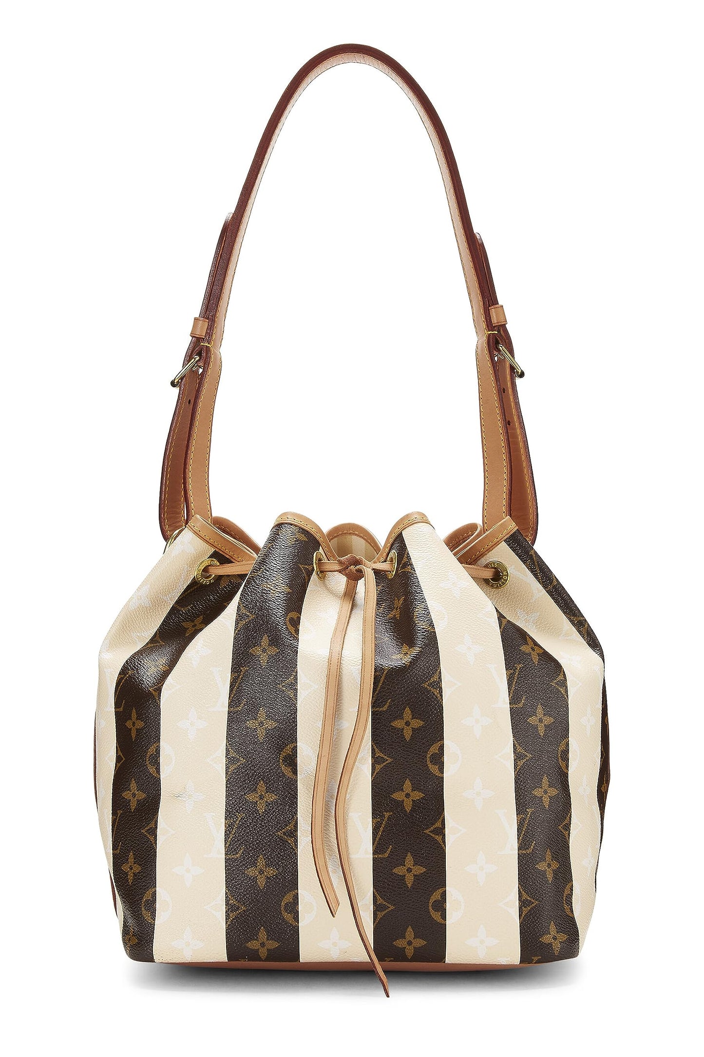 Louis Vuitton, Womens Monogram Canvas Cream Rayures Noé Petite, Cream, Small