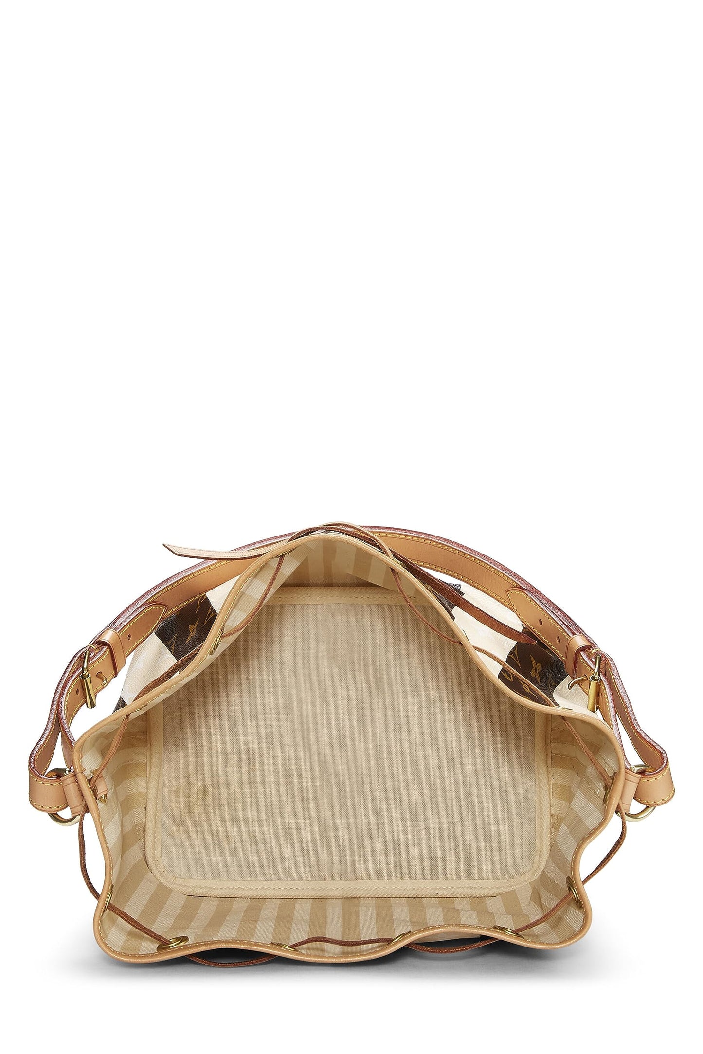Louis Vuitton, Womens Monogram Canvas Cream Rayures Noé Petite, Cream, Small