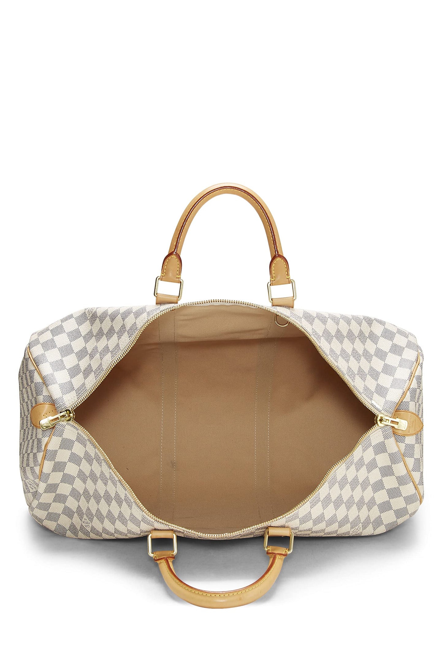 Louis Vuitton, Damier Azur Keepall 50, White