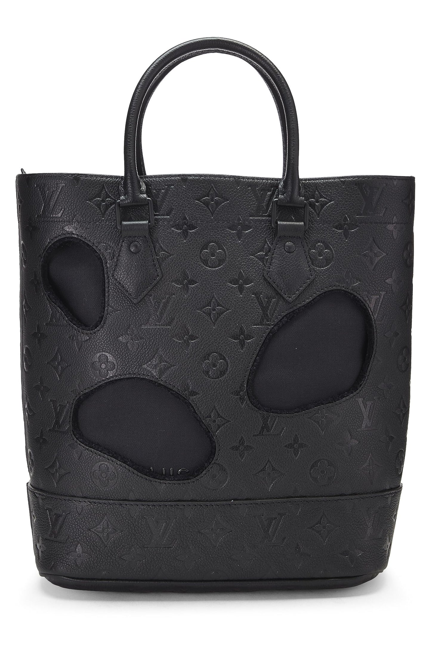 Louis Vuitton, Comme des Garçons x Louis Vuitton Black Monogram Empreinte Bag with Holes PM, Black