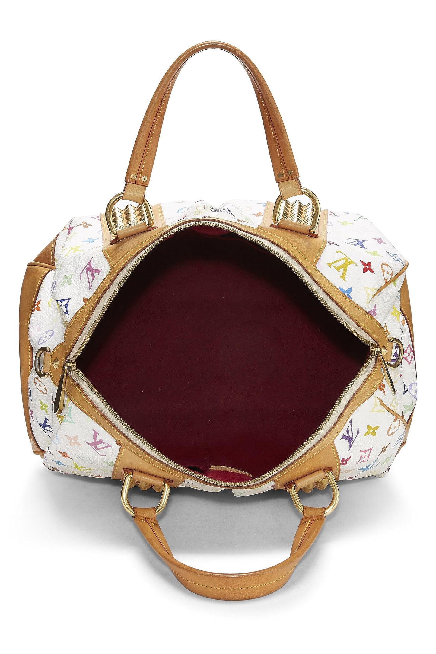 Louis Vuitton, Takashi Murakami x Louis Vuitton White Monogram Multicolore Courtney MM, White