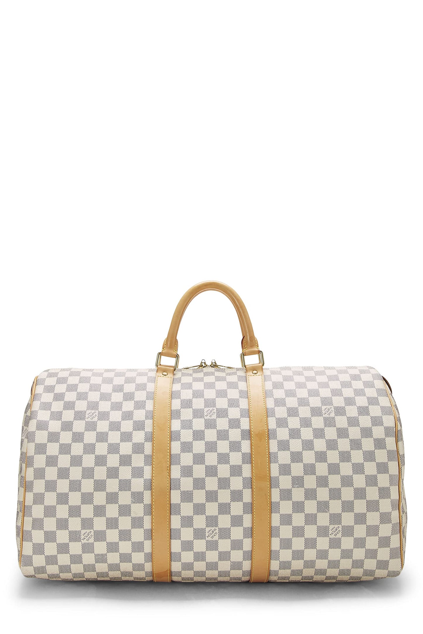 Louis Vuitton, Damier Azur Keepall 50, White