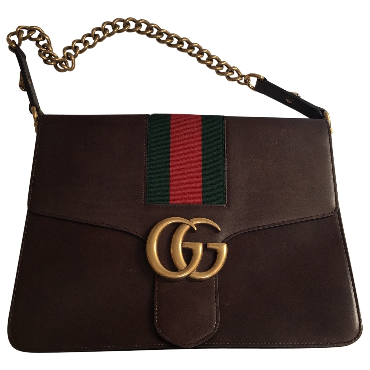 Gucci marmont brown leather handbag