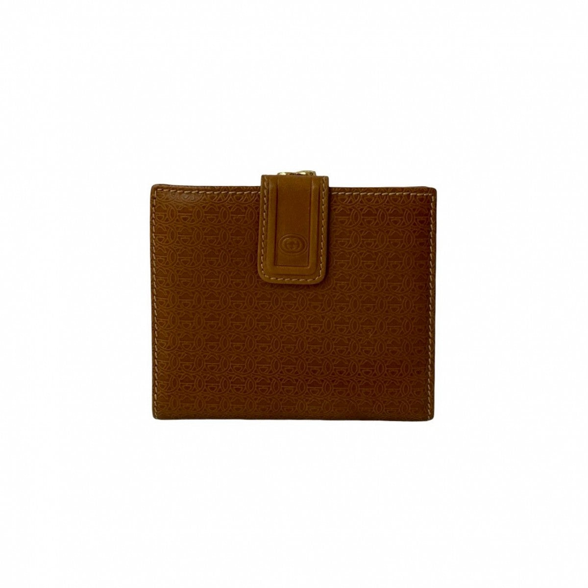 GUCCI Bifold Wallet leather Brown Gamaguchi GG logo Women(Unisex)