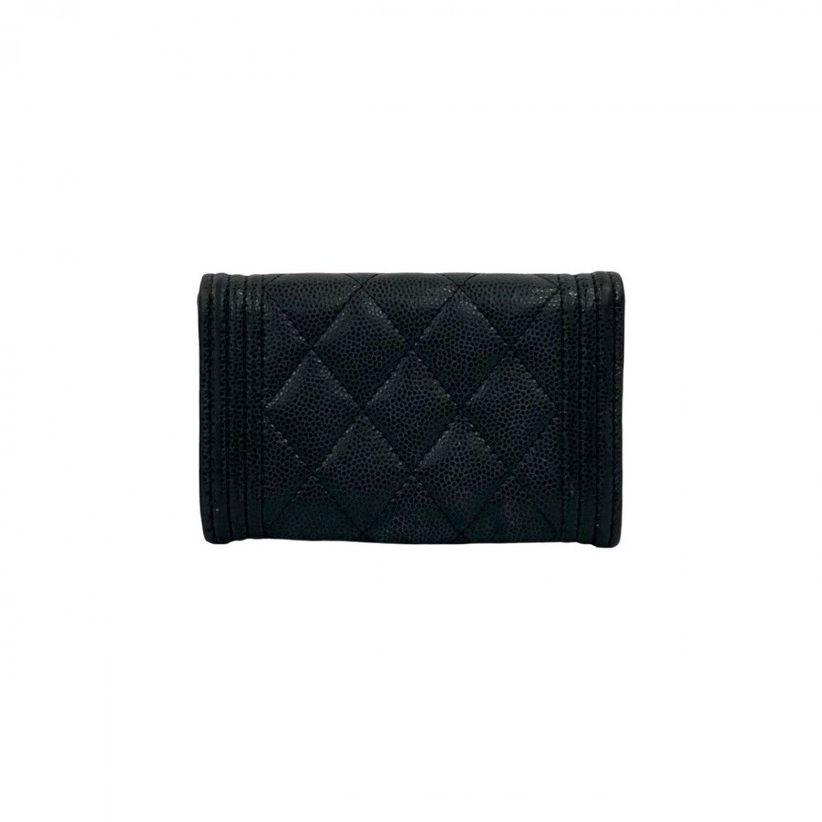 CHANEL Card Case Matt caviar skin black COCO Mark Boy chanel Women