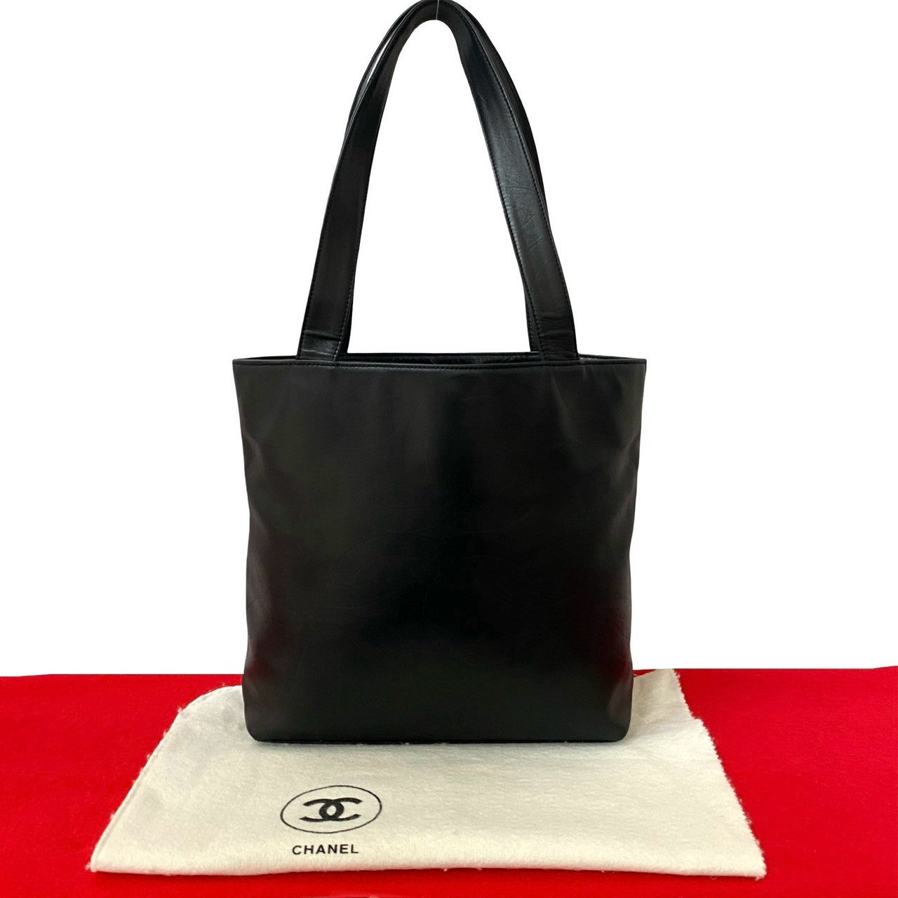 CHANEL Tote Bag lambskin black