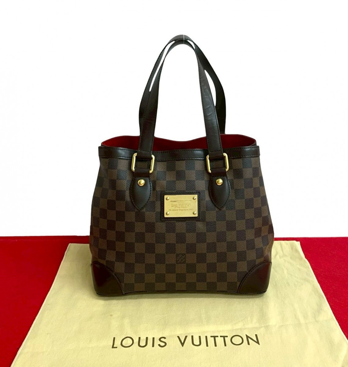 LOUIS VUITTON Handbag leather Brown Damier Hamstead PM